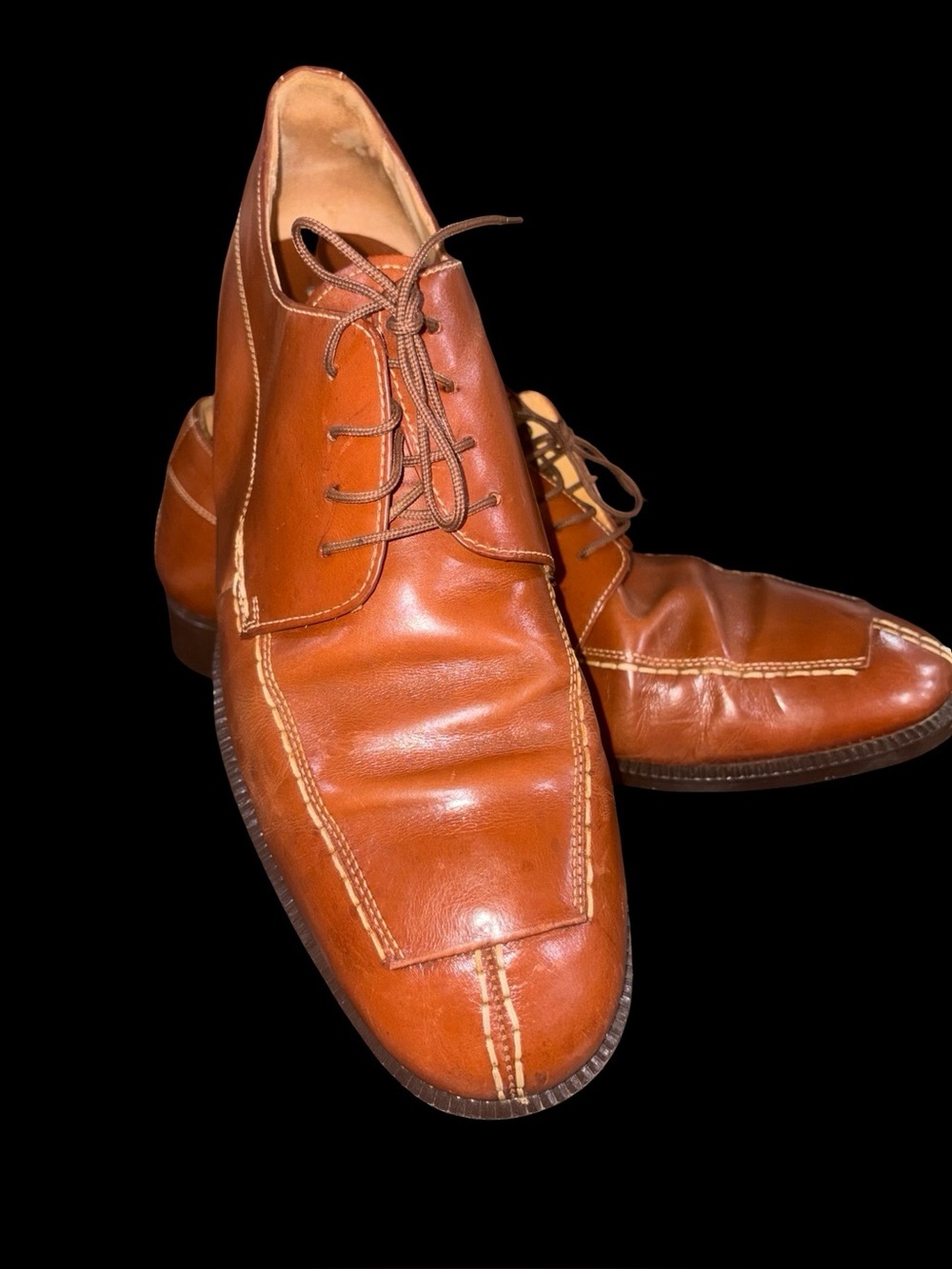 Men’s Adolfo Brown Leather Dress Shoes Size 13M Made in Italy